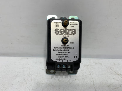 Setra M264-0R5W-D-C Low Differential Pressure Transducer 24VDC 4-20mA