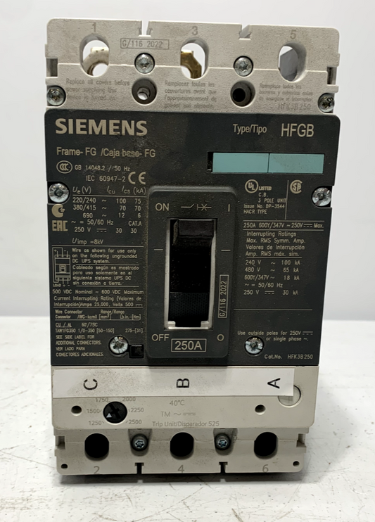 Siemens HFK3B250 Circuit Breaker 250A 3P Module Type HFGB