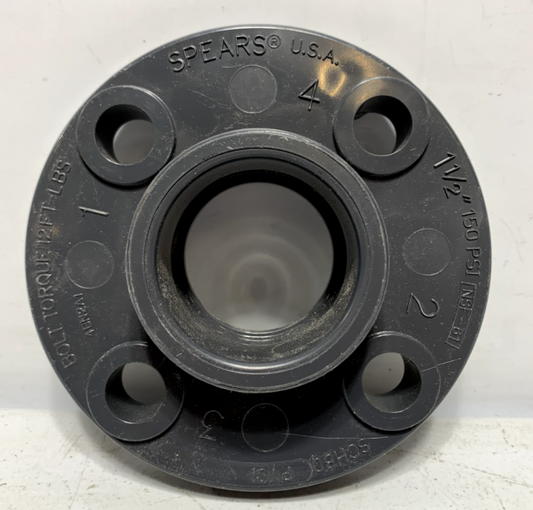 Spears 4BN2A1 NSF-61 1-1/2” Flange PVCI 150 PSI SCH80 12FT-LBS Bolt Torque