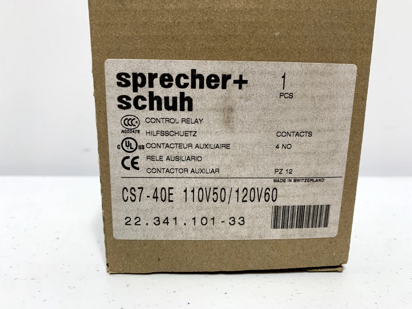 Sprecher & Schuh CS7-40E Control Relay 120V 4 Pole