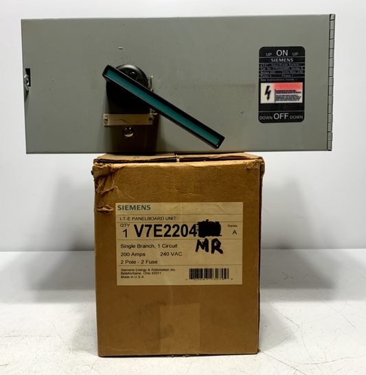 Siemens V7E2204MR ITE Panelboard Switch 200 Amp 240V Series A 2 Pole 200kA@240V