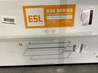 ESL Vision 830 Series 2' x 4' LED Troffer Light 5000K 277VAC (lot of 2)