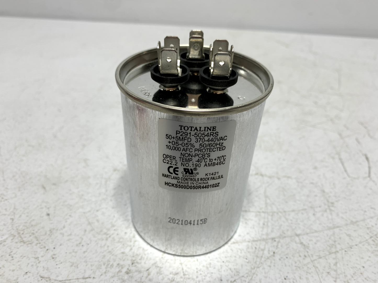 Carrier P291-5054RS Motor Run Capacitor 50+5 uF MFD 440/370V Round