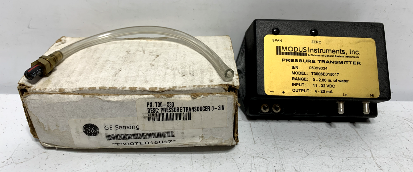 General Electric T30-030 Air Differential Pressure Transmitter 0-3.00 WC 4-20 mA