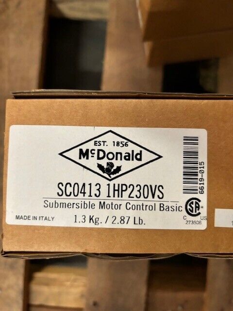 AY McDonald SC0413 1HP230VS Control Box for 1HP 230V 1 Phase 3W Sub Pump/Motor