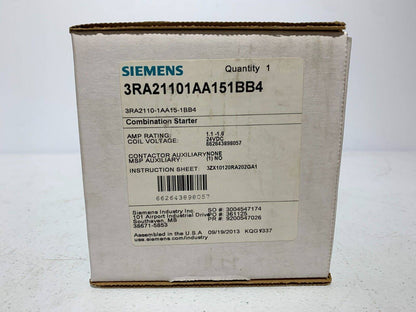 Siemens 3RA21101AA151BB4 SELF PROTECTED COMBINATION STARTER 1.6Amp 24V - Chase Surplus