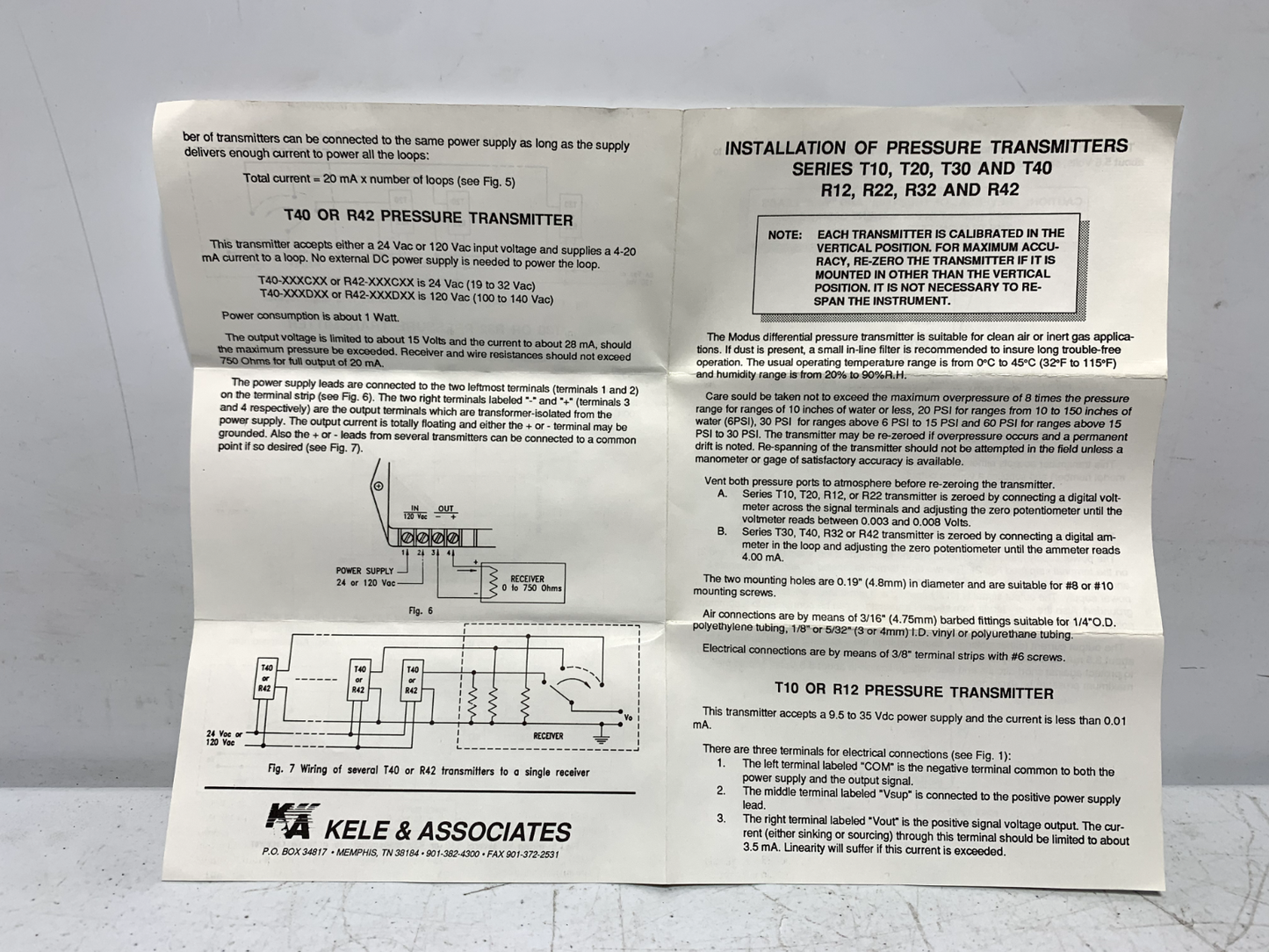 Modus Instruments T30-100-15-017 Air Differential Pressure Transmitter 4-20mA