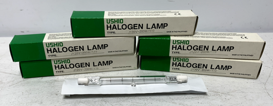 USHIO J120V-200W/119 Replacement Halogen Lamp 120V 200W (lot of 5) - Chase Surplus