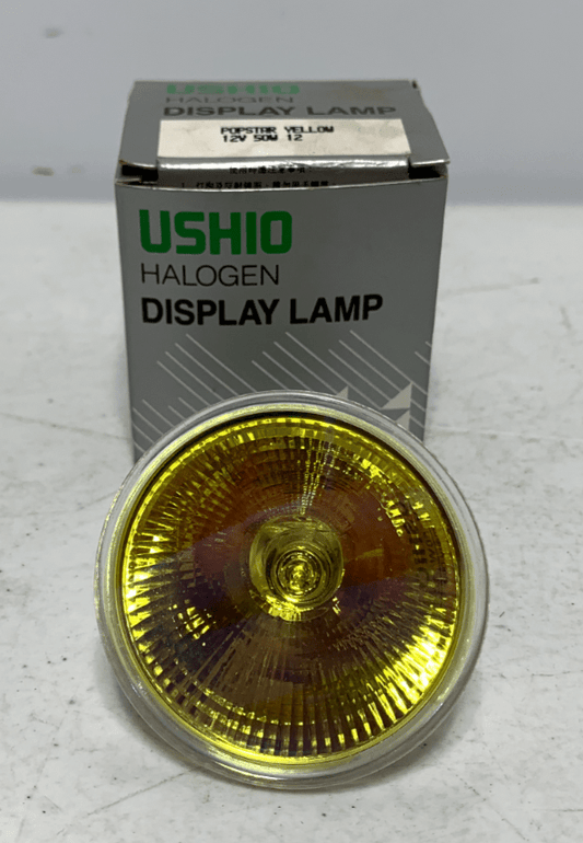 USHIO Popstar Yellow Halogen Display Lamp 12V 50W 12 Degree - Chase Surplus