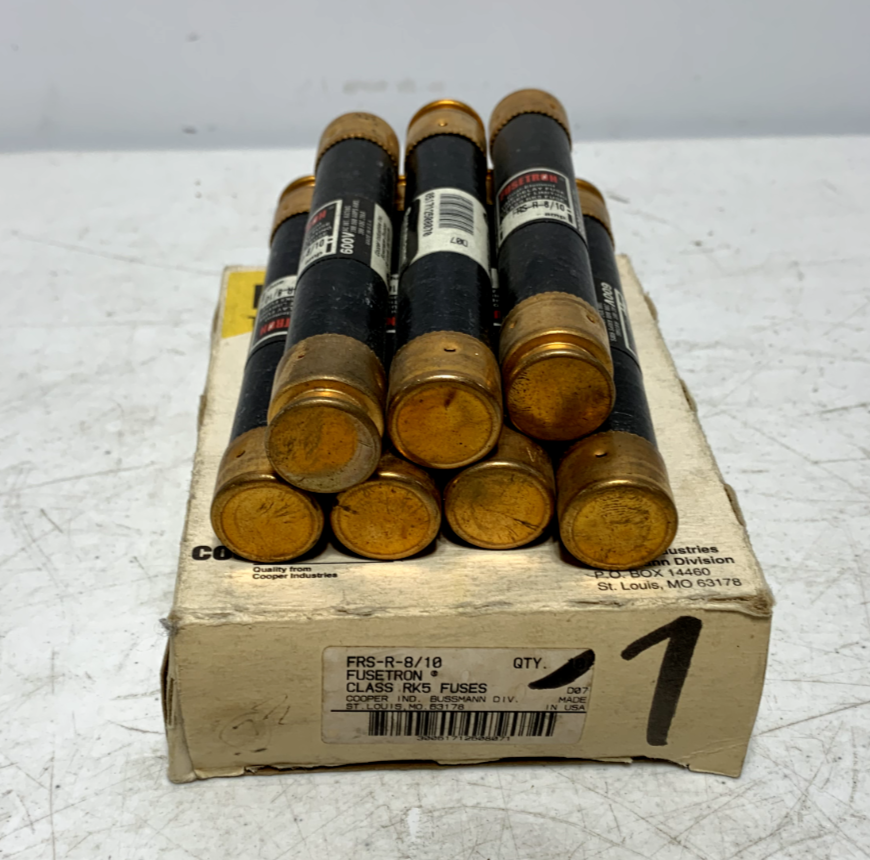 Cooper Bussmann FRS-R-8/10 Time Delay Fuses 600V RK5 (lot of 7)