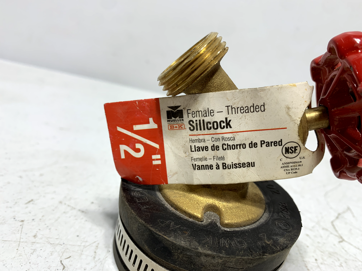 Mueller B&K 108-003 Sillcock Brass 1/2" w/ Fernco HBQC-102 2" Kwikcap (lot of 6)