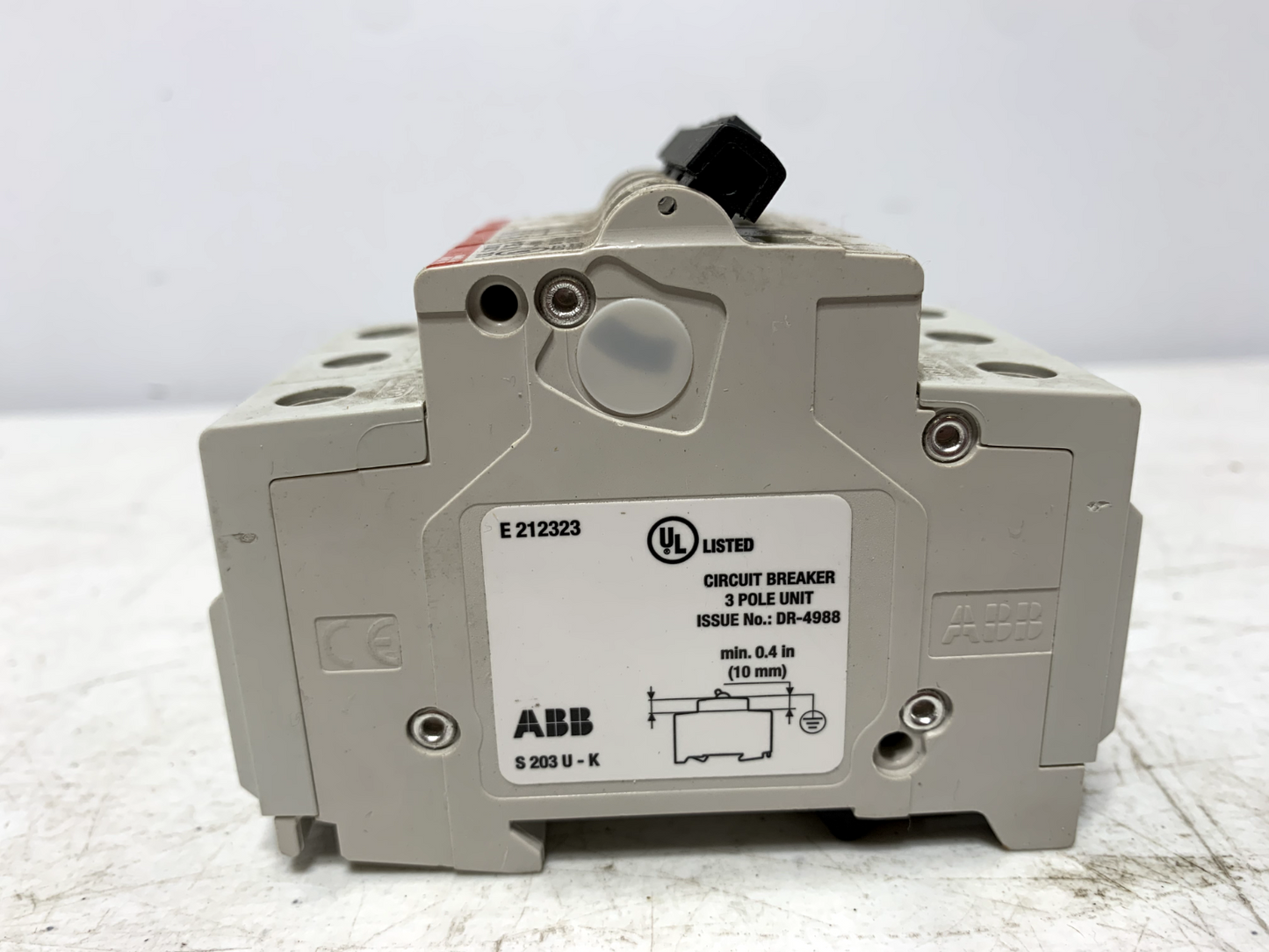 ABB S203U-K25 Circuit Breaker 3-Pole 240V 10kA IR 35mm DIN Rail Mount K25A