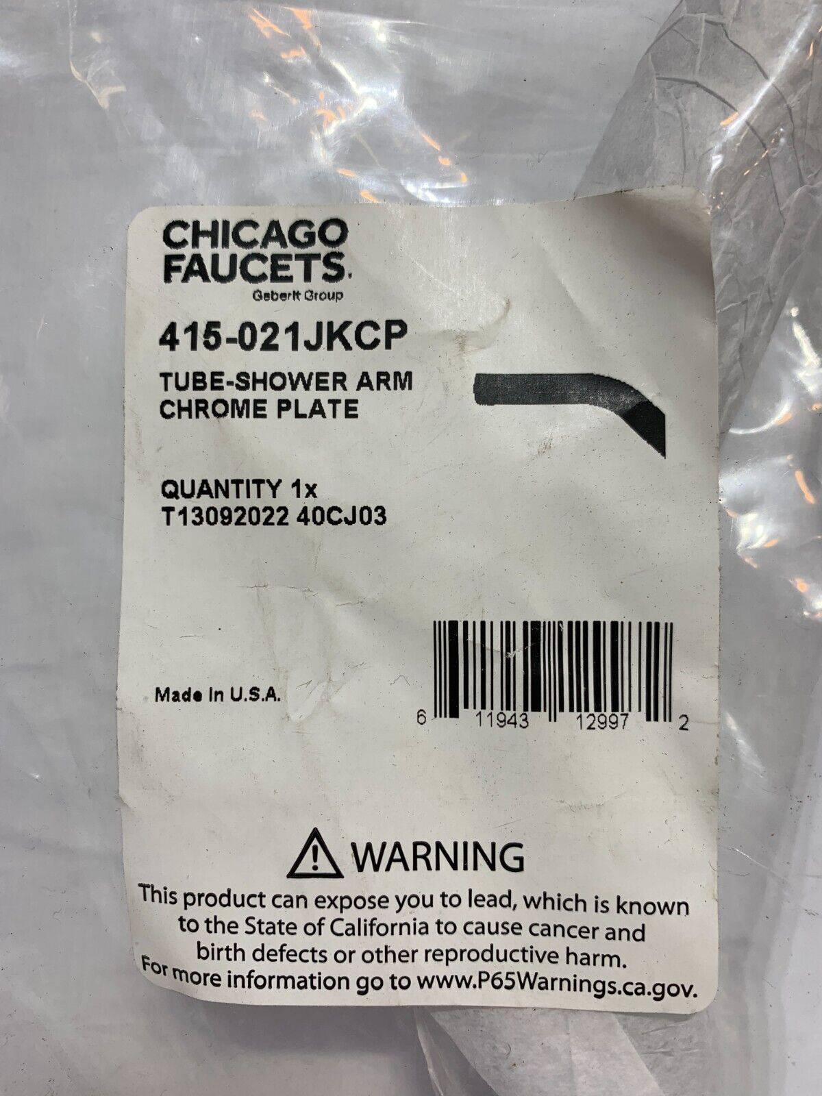 CHICAGO FAUCET 415-021JKCP Tube Shower Arm - Chase Surplus