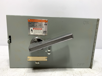 Siemens V7B2222LR Fused Vacu-Break Panelboard Switch 100A 240V 2 Pole L and R