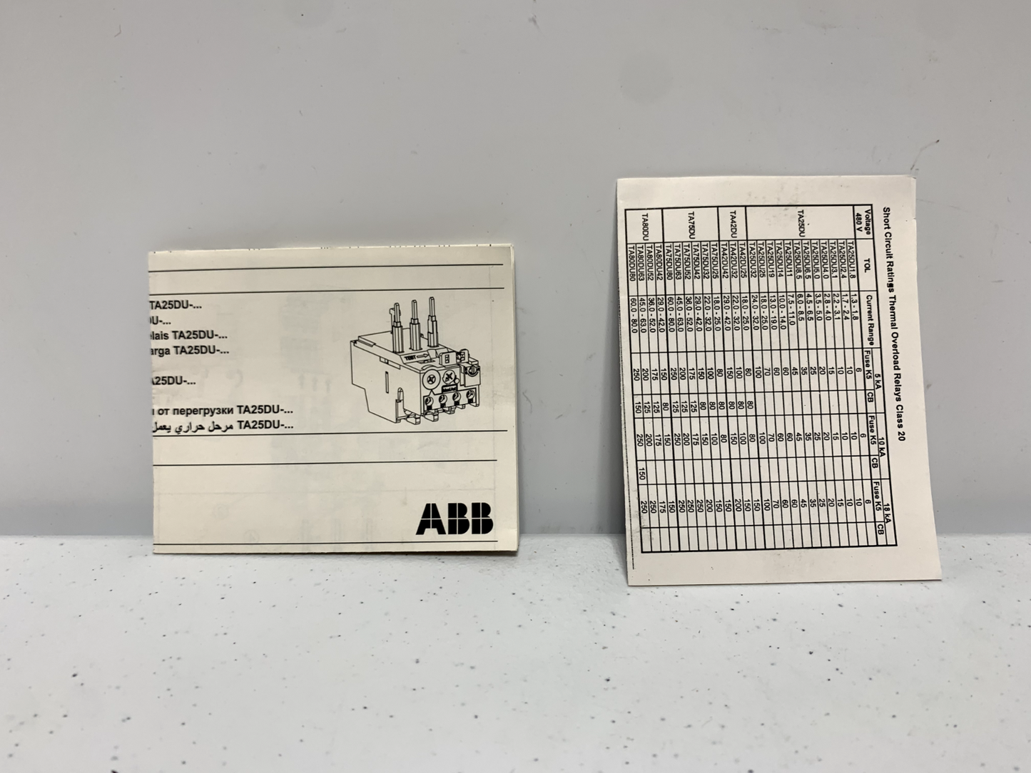 ABB TA25DU-2.4-20 Thermal Overload Relay