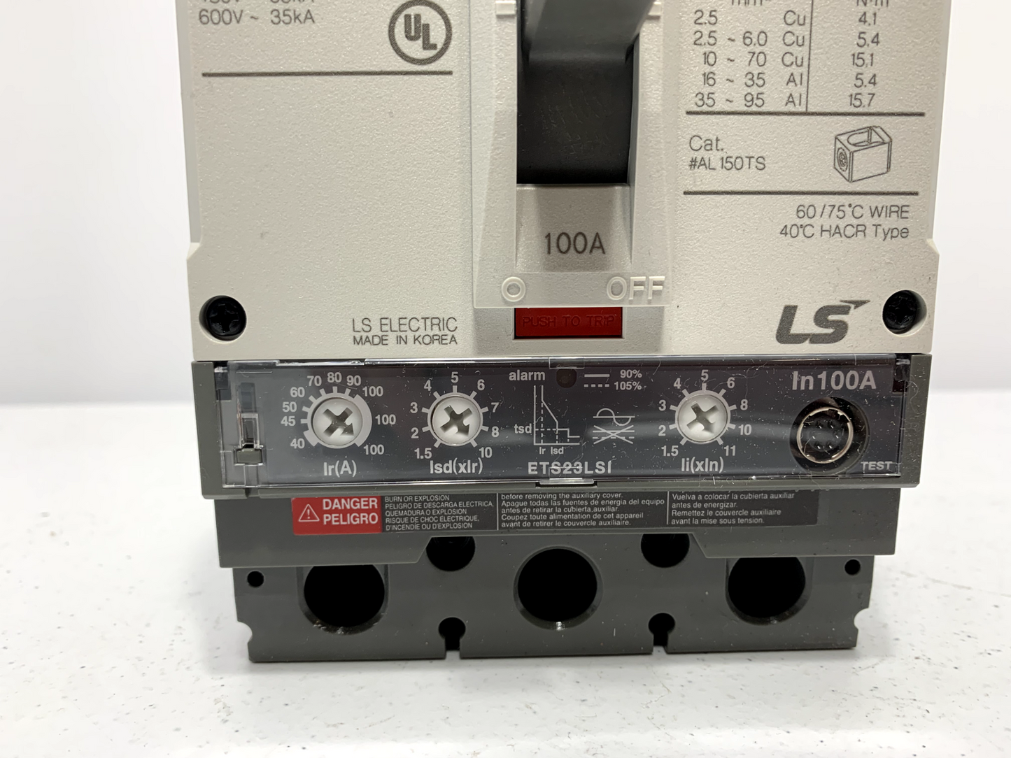 LS Electric UTS150H Circuit Breaker 65kA 3 Pole 150A Susol