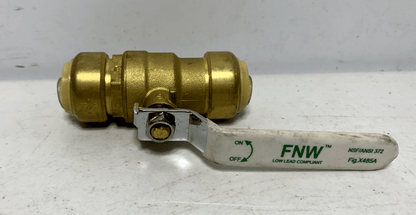 FNW X485A BRASS PUSH FIT PRESS BALL VALVE 3/4" LOW LEAD 200 PSI - Chase Surplus