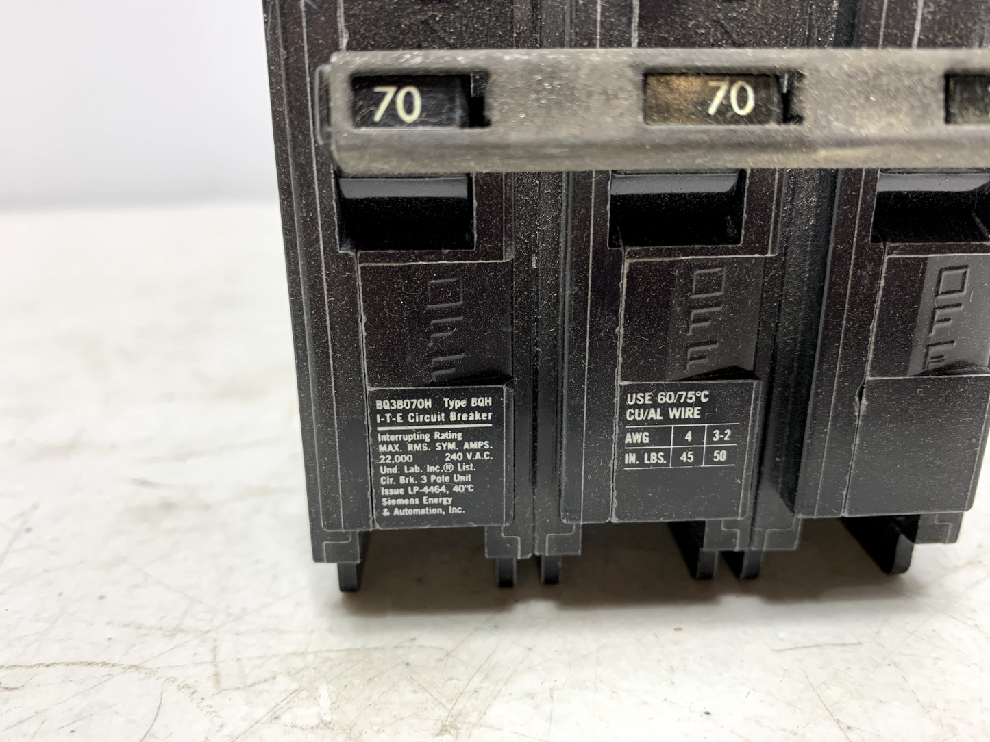 Siemens BQ3B070H Circuit Breaker 70 Amp 240V BQH