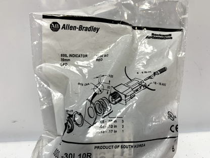 Allen Bradley 800L-30L10R Red Pilot Light Assembly