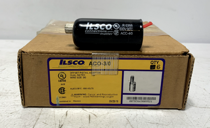 Ilsco ACO-3/0 Aluminum Compression Pigtail Adaptor Offset Conductor Size 3/0 Tin