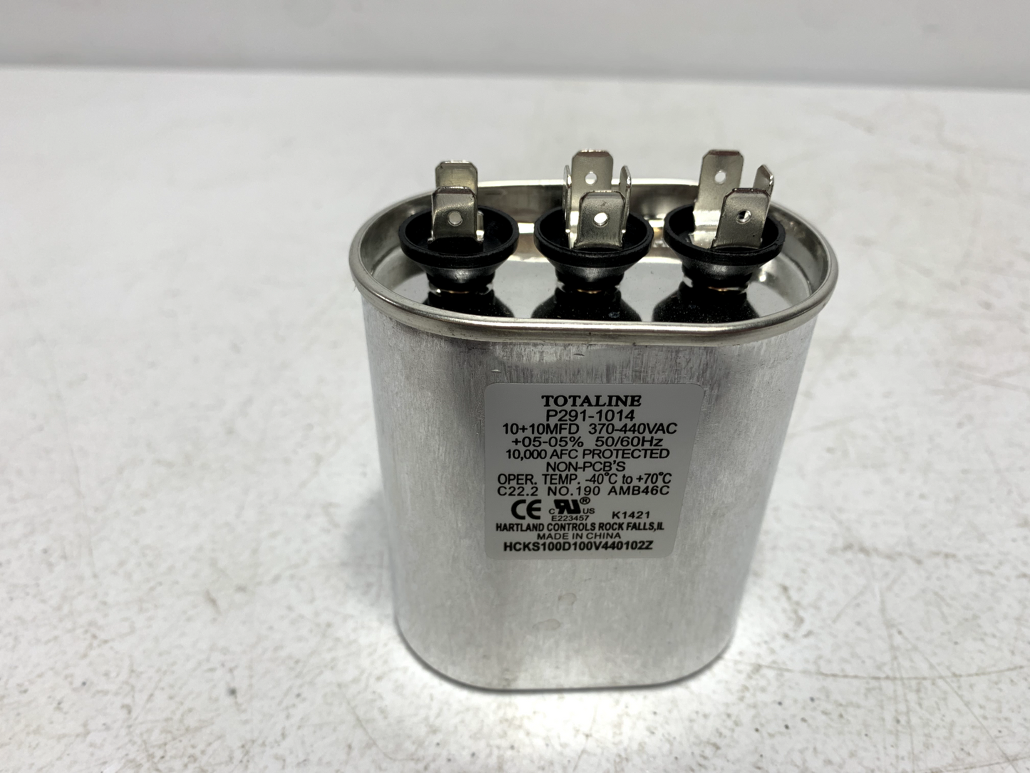 Carrier Totaline P291-1014 Oval Run Capacitor 10+10 MFD