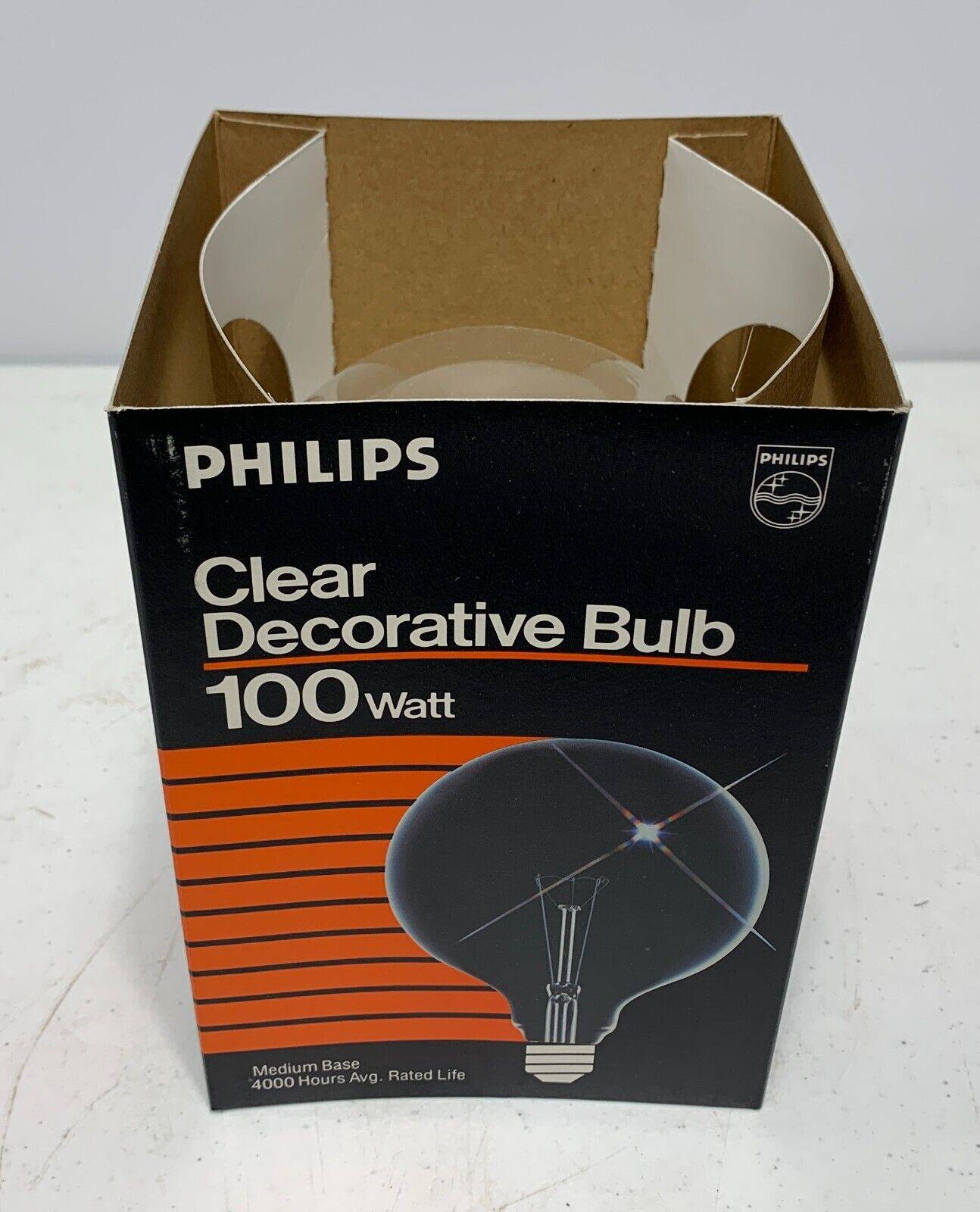 Philips 100G40/4M G40 5" Globe Clear Bulb 100W 120V 4000 hrs (lot of 2) - Chase Surplus