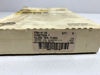 Cooper Bussmann FRS-R-70 Fusetron Class RK5 Dual-Element Fuse 600V 70 Amp