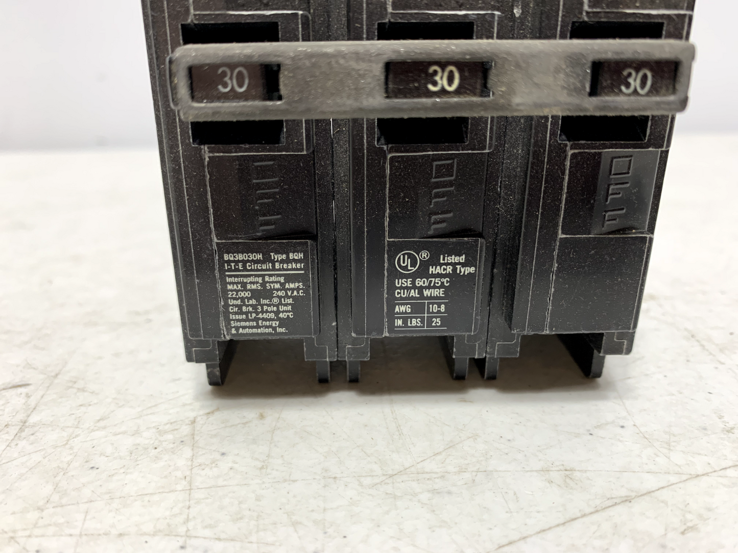 Siemens BQ3B030H Circuit Breaker 30 Amp 240V BQH