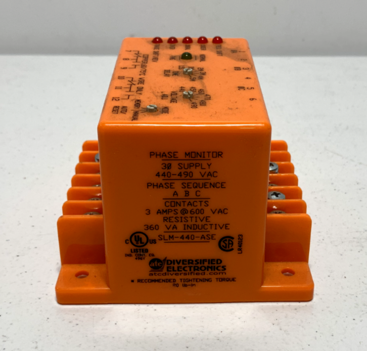 Diversified Electronics SLM-440-ASE Phase Monitor 3 Amp 600V