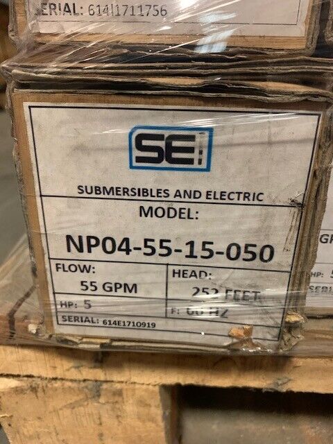 SEI NP04-55-15-050 SS SUBMERSIBLE PUMP 4" 55GPM 5HP - Chase Surplus