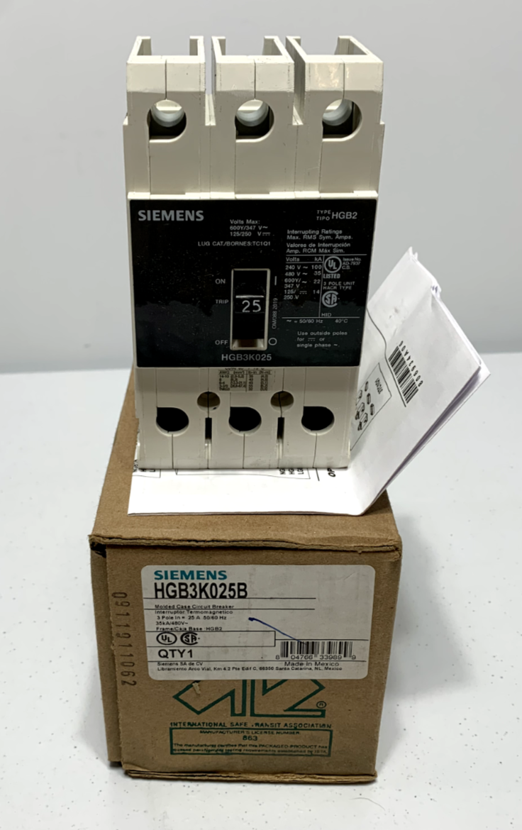 Siemens HGB3K025B Circuit Breaker 3P 480V 25A