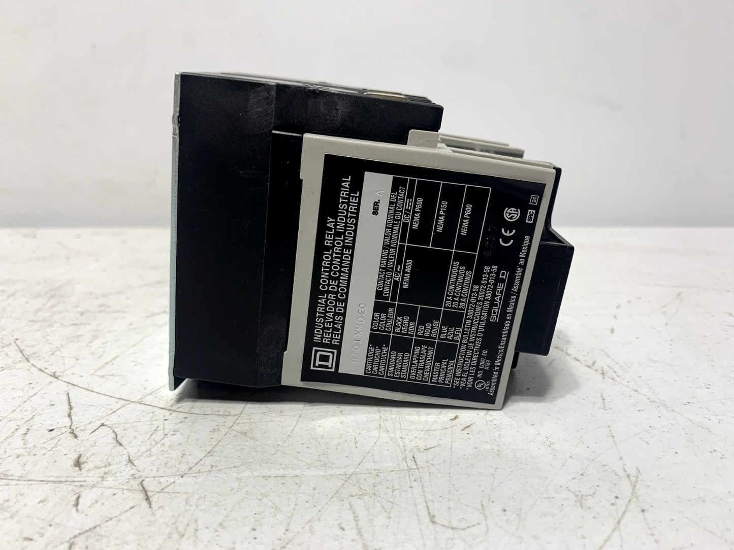 Square D 8501XM020V02 Master NEMA Control Relay 10A 120 VAC 50/60 Hz Coil