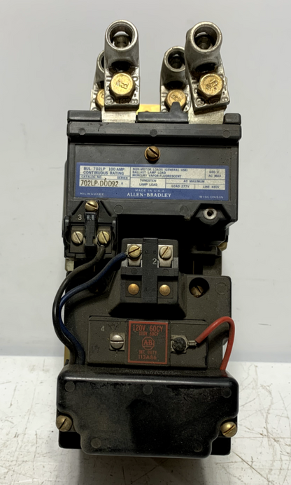 Allen Bradley 702LP-DOD92 2 Pole Contactor 100 Amp