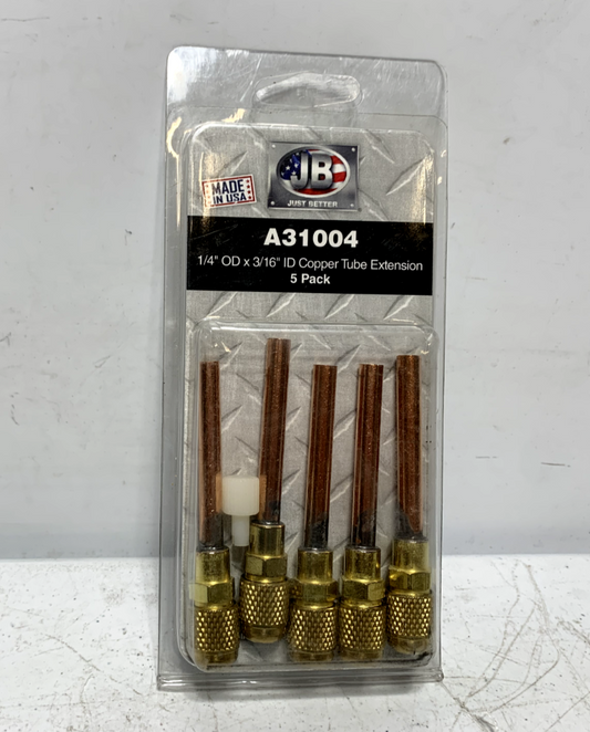 JB Industries A31004 1/4” OD x 3/16” ID Copper Tube Extension (pk of 5)