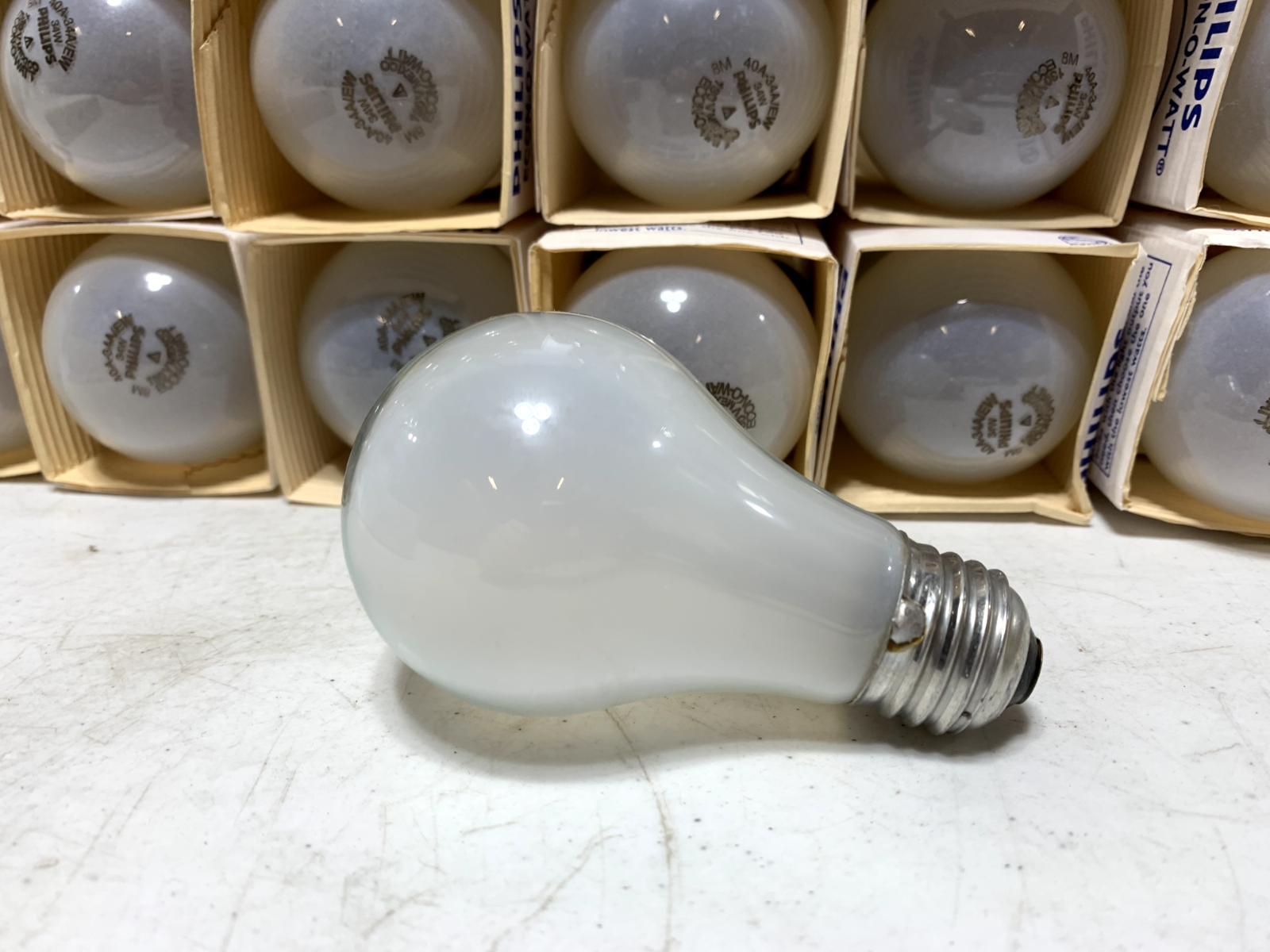 Philips 40A-34A-EW Econ-O-Watt Frosted Bulb 30W 120V pk of 2 (lot of 22) - Chase Surplus