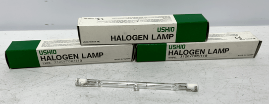 USHIO J120V70W/119 Halogen Double Ended Quartz (lot of 3) - Chase Surplus