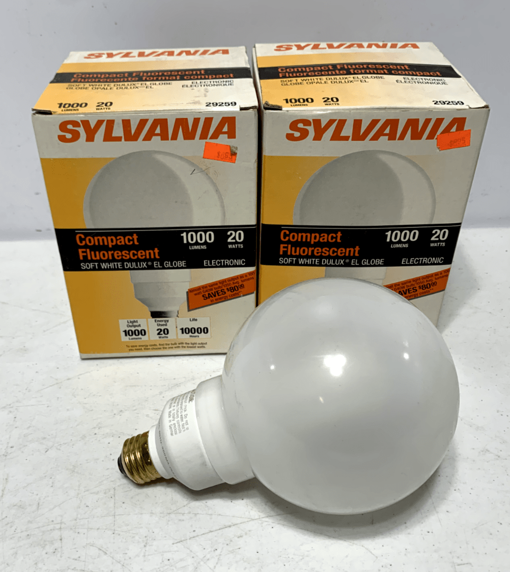 Sylvania 29259 Compact Fluorescent 20W 10k hours (lot of 2) - Chase Surplus