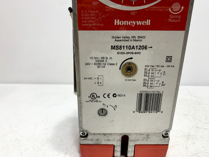 Honeywell MS8110A1206 Damper Actuator 88 in-lb 2 Position 24 VAC