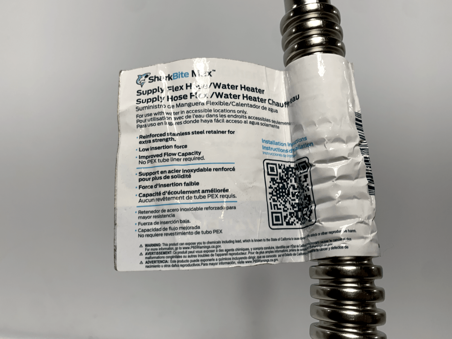 SharkBite URSS3088FX24 Stainless Steel Supply Line 3/4 x 3/4 x 24 in. FIP - Chase Surplus