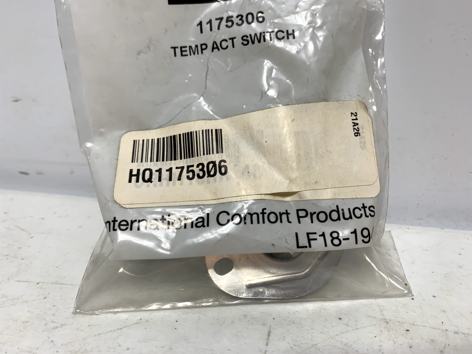 International Comfort Products 1175306 Temp Act Limit Switch LF18-194 - Chase Surplus