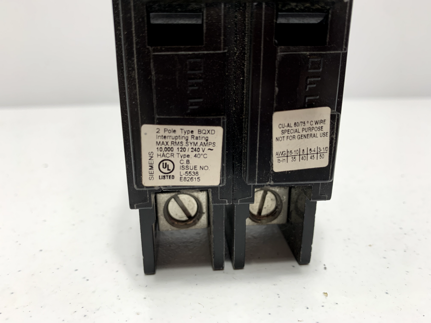 Siemens BQ2B030QLD Circuit Breaker Therm Magnetic DIN Rail Mount 2P 30A 120/240V