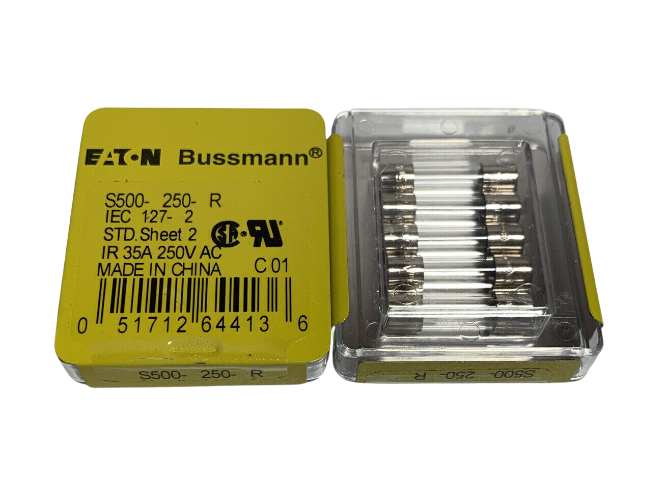 Bussman S500-250-R Time Delay Glass Fuse 250V (PK OF 5) New - Chase Surplus