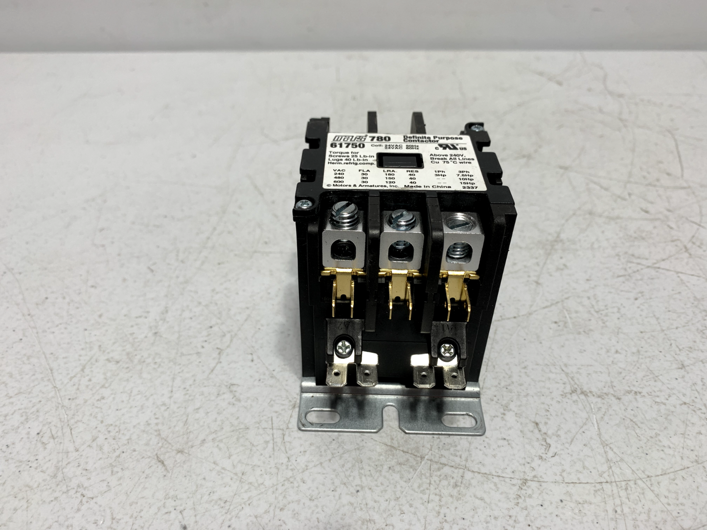 Mars 61750 Definite Purpose Contactor 3 Pole 30FLA 24VAC Coil