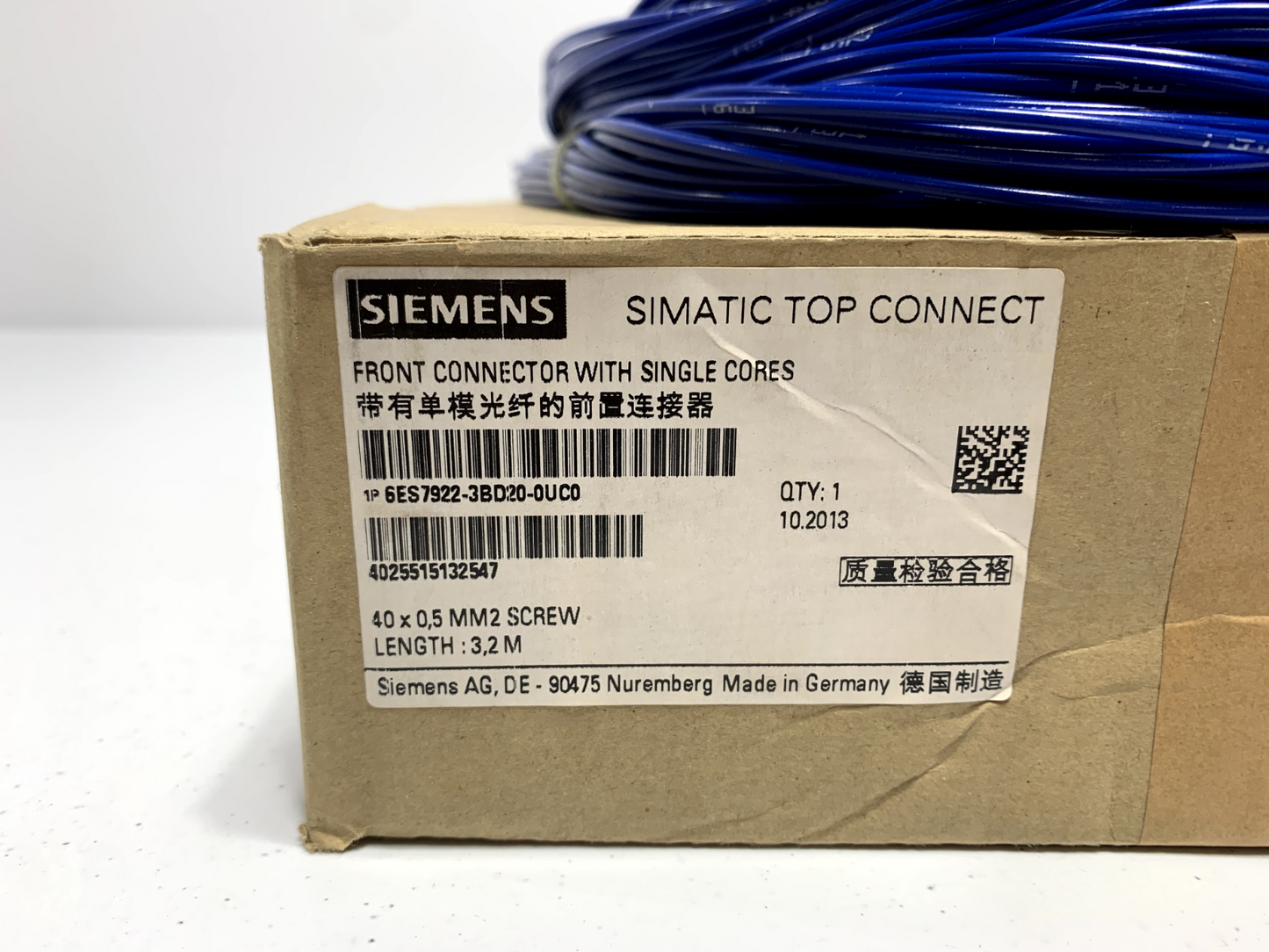 Siemens 6ES7922-3BD20-0UC0 Front Connector Single Cores for SIMATIC S7-300