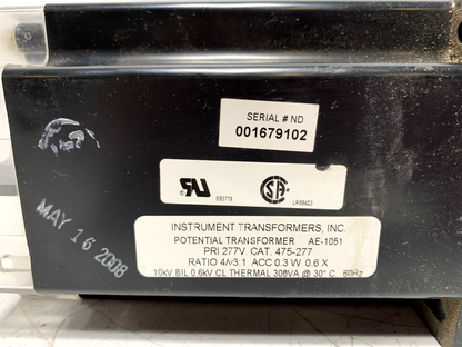 Instrument Transformers AE-1051 Potential Transformer 277V Ratio 4/v3:1 475-277