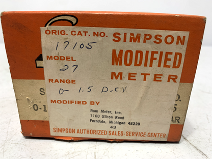 Simpson 17105 Modified Panel Meter for Coating Thickness 0 - 1.5 VDC