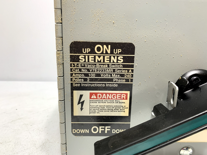 Siemens V7E2233MR Vacu-Break Switch 100 Amp 240V 2 Pole