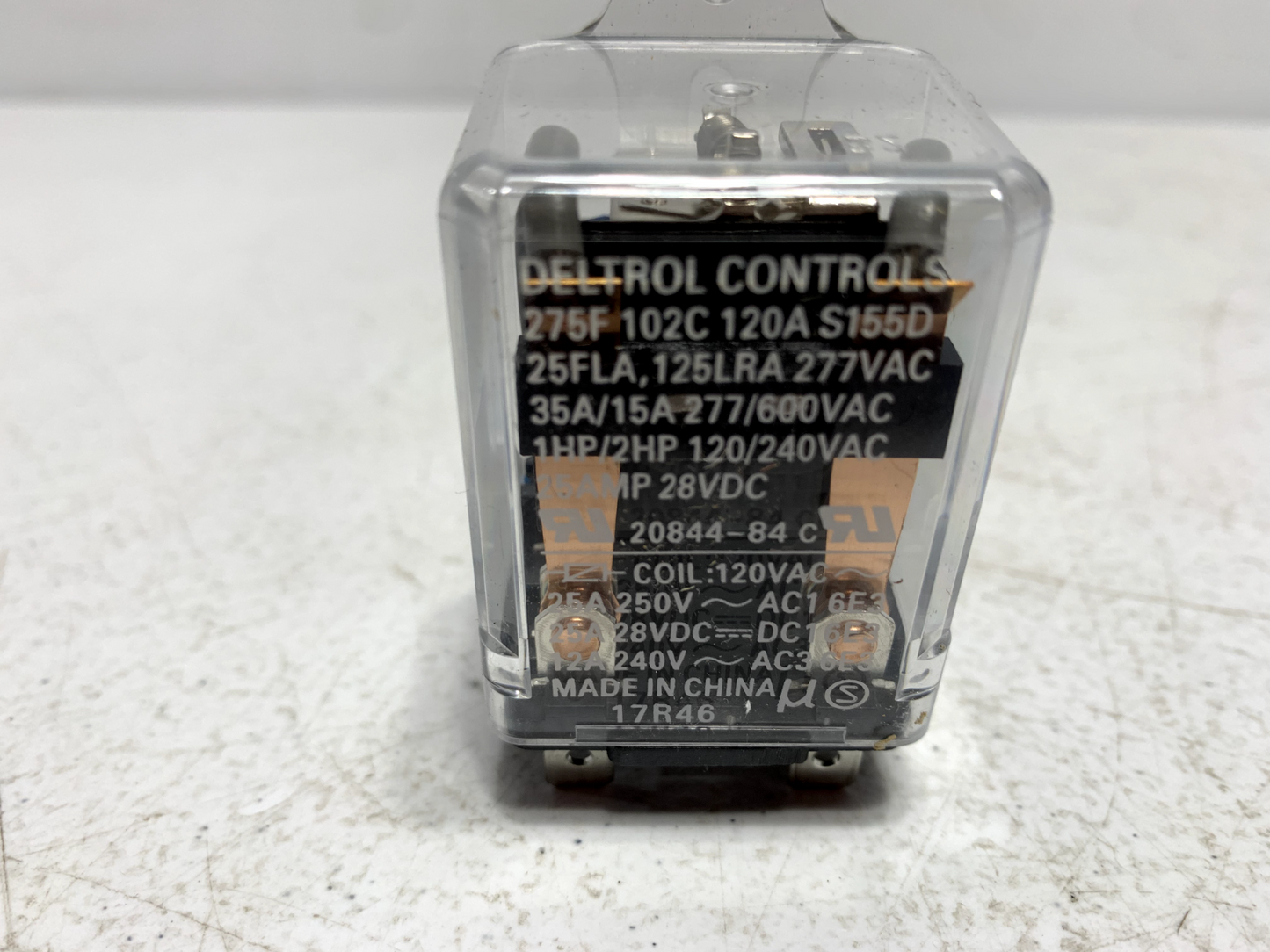 Deltrol 20844-84 General Purpose Relay 275° F 25 Amp 120VAC