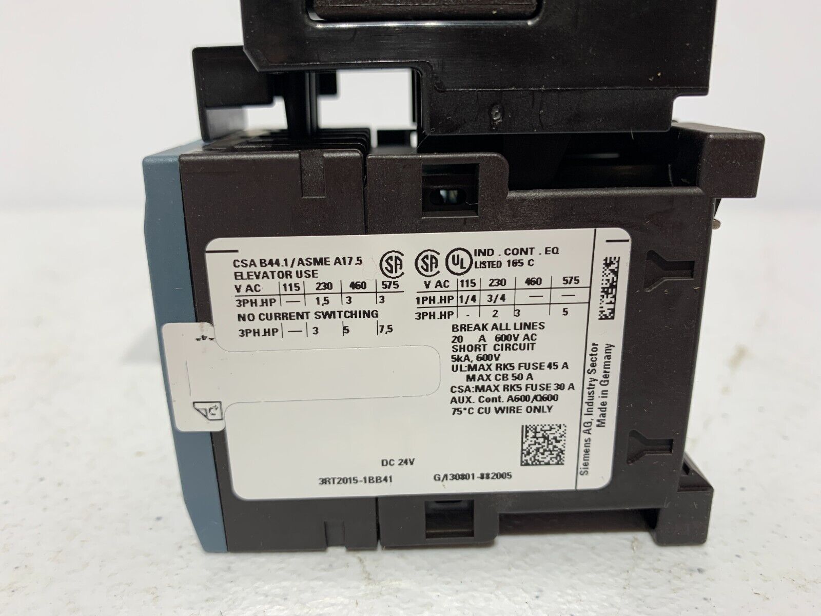 Siemens 3RA21101AA151BB4 SELF PROTECTED COMBINATION STARTER 1.6Amp 24V - Chase Surplus