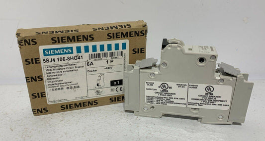 Siemens 5SJ4106-8HG41 Miniature Circuit Breaker 5A 1P 240V - Chase Surplus